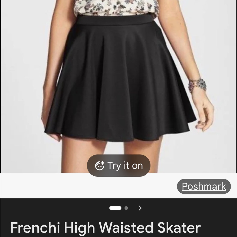 NWOT Nordstrom Frenchi High Waisted Skater Skirt Black S